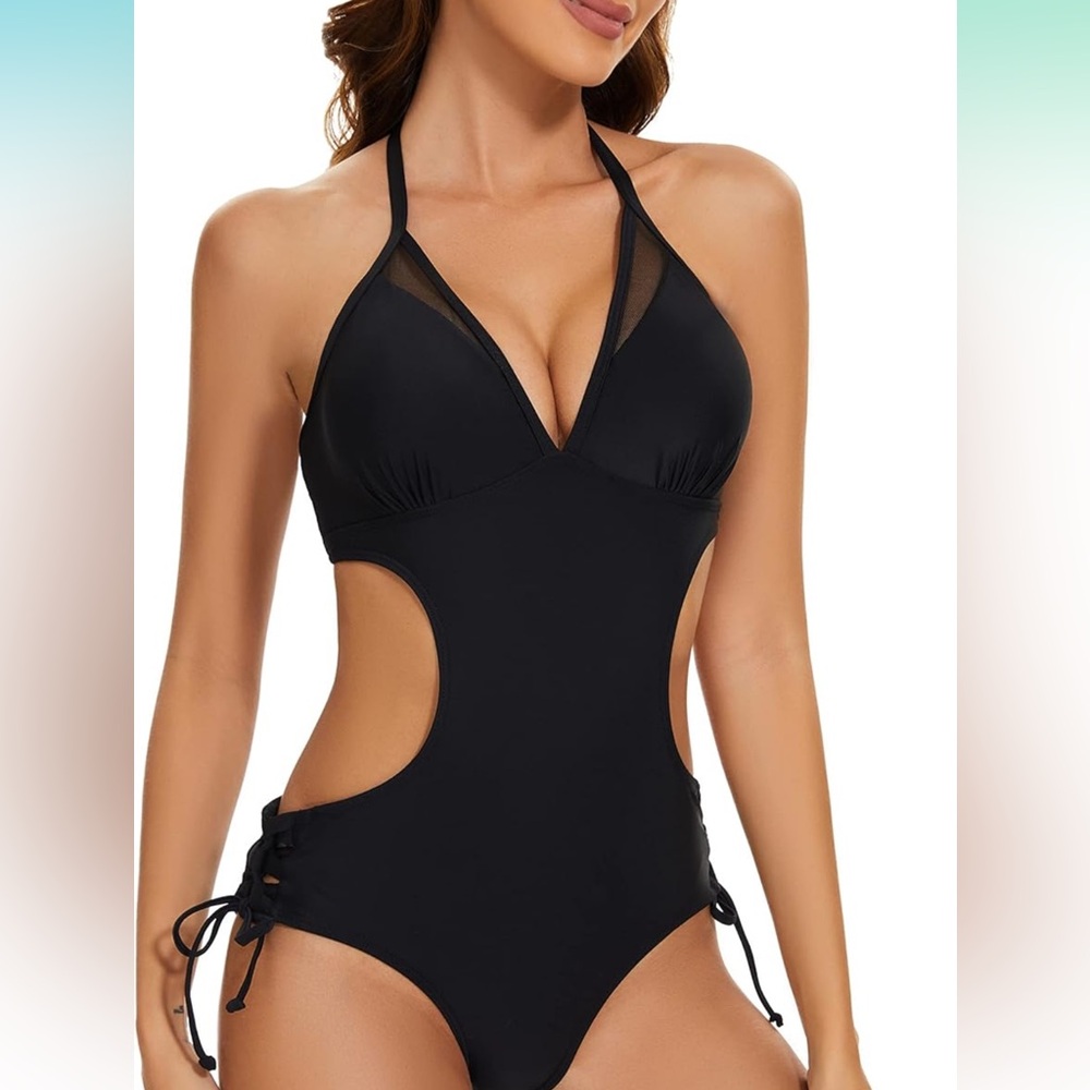 Bathing suit side cutouts